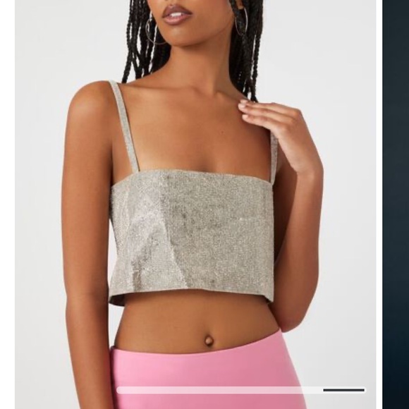 Forever 21 Rhinestone Chainmail Crop top - Picture 8 of 8